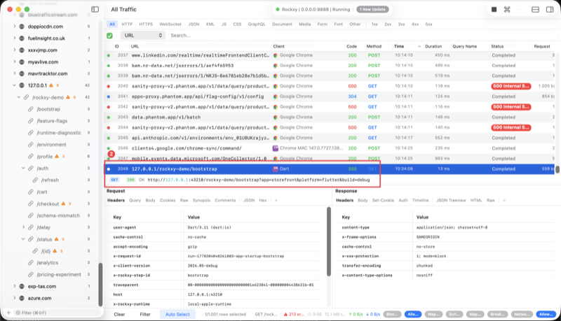 Rockxy Allow List narrow rule test for Flutter bootstrap traffic